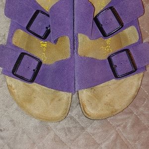 Birkenstock sandals, purple swade, hard bed, new condition, size 39 EU.